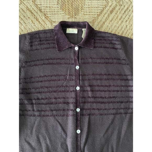 Vtg. Lord & Taylor Wool Blend purple Cardigan Sz 1X button up sweater - Picture 8 of 8
